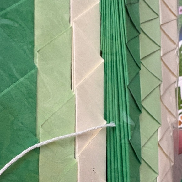 Happy Birthday Floral Green and White Banner and paper fans! - Picture 4 of 6